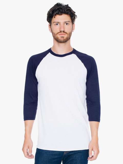UNISEX POLY-COTTON 3/4 SLEEVE RAGLAN T-SHIRT