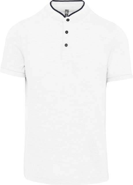 MEN'S SHORT SLEEVE POLO SHIRT WITH MANDARIN COLLAR